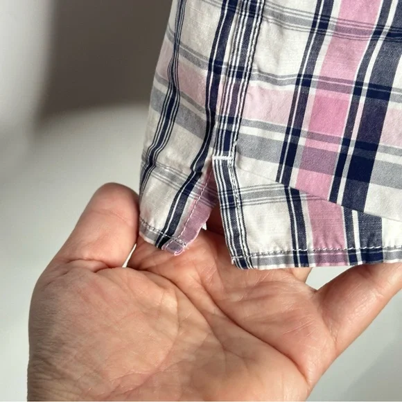 Vince Pink and Blue Casual Button Down Shirt, Large - Picture 6 of 9